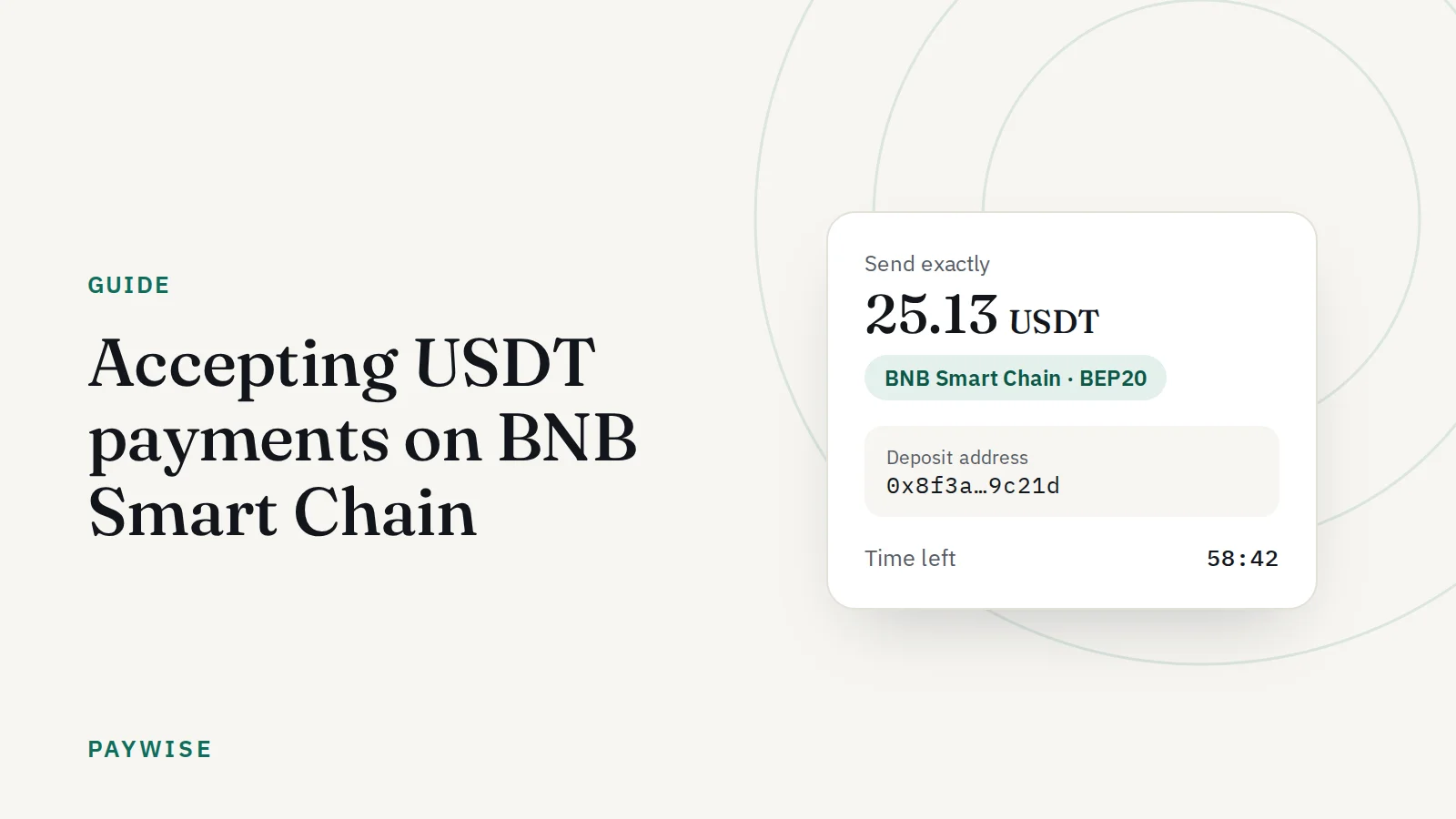 Menerima pembayaran USDT di BNB Smart Chain